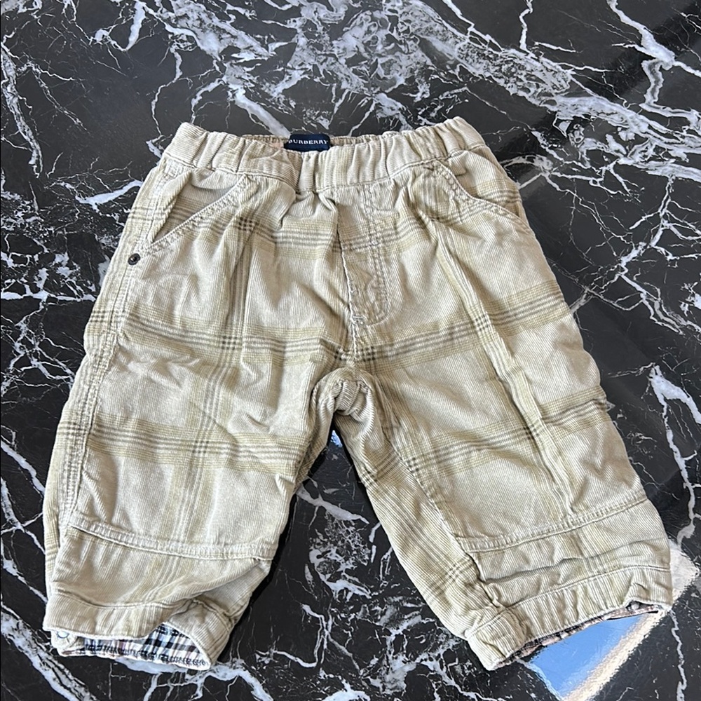 Burberry Beige Plaid Baby Pants